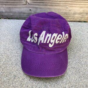 Women's Los Angeles Military Army Cadet Hat One Size Purple Adjustable Cap​​​​